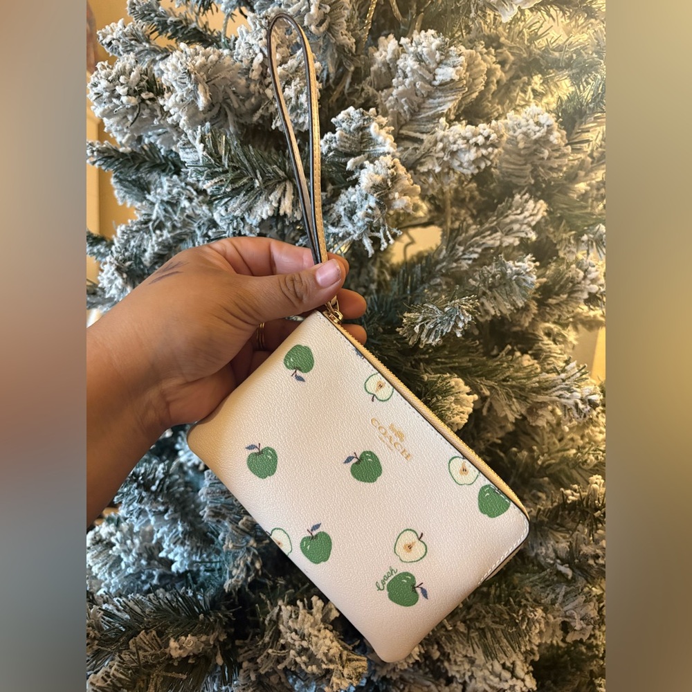 Coach Wristlet with Green Apple Design